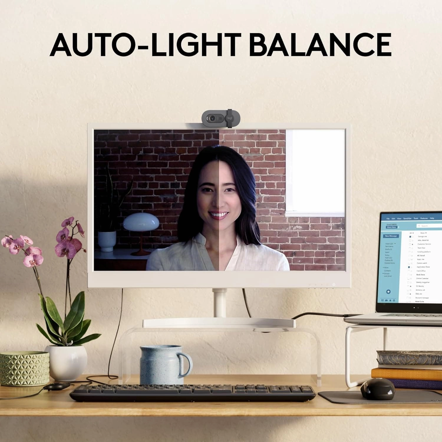 Logitech Brio 100 Full HD Webcam for Meetings and Streaming, Auto-Light Balance, Built-In Mic, Privacy Shutter, USB-A, for Microsoft Teams, Google Meet, Zoom and More - Graphite