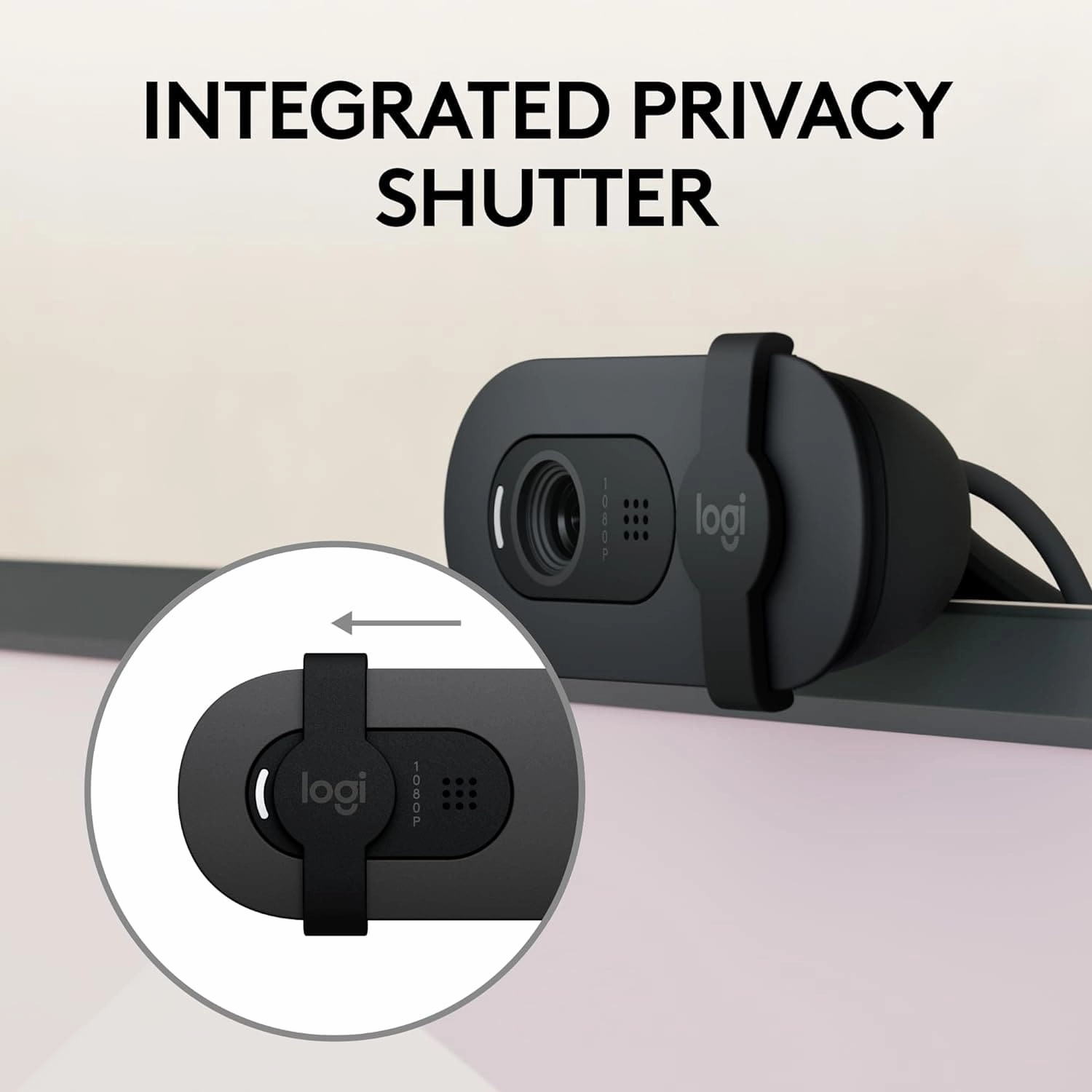 Logitech Brio 100 Full HD Webcam for Meetings and Streaming, Auto-Light Balance, Built-In Mic, Privacy Shutter, USB-A, for Microsoft Teams, Google Meet, Zoom and More - Graphite
