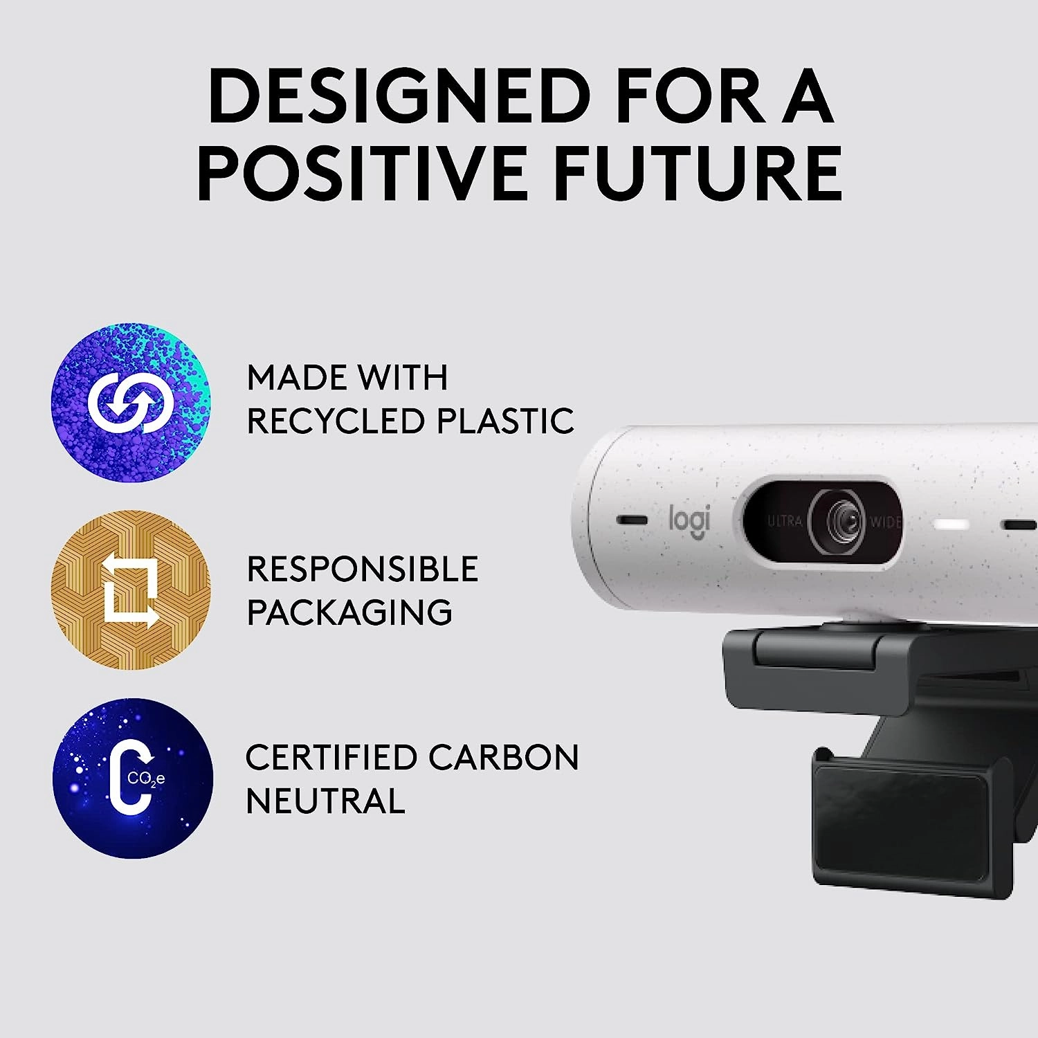 LOGITECH Brio 500 Full HD Webcam - Off-White