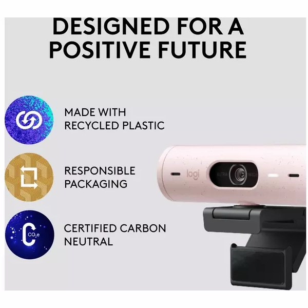 LOGITECH Brio 500 Full HD Webcam - Rose Pink