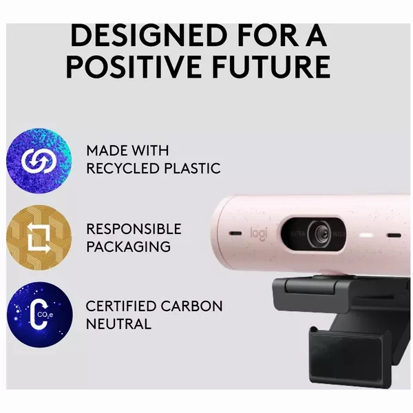 LOGITECH Brio 500 Full HD Webcam - Rose Pink