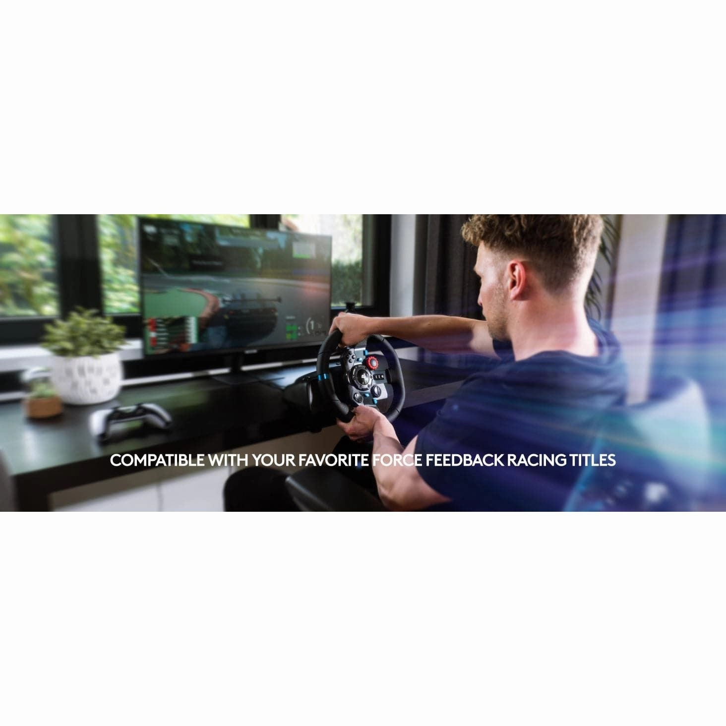 Logitech G29 Driving Force Racing Wheel & Pedals - Real Force Feedback, Paddle Shifters, Leather Cover - PS5, PS4, PC, Mac Compatible - Black