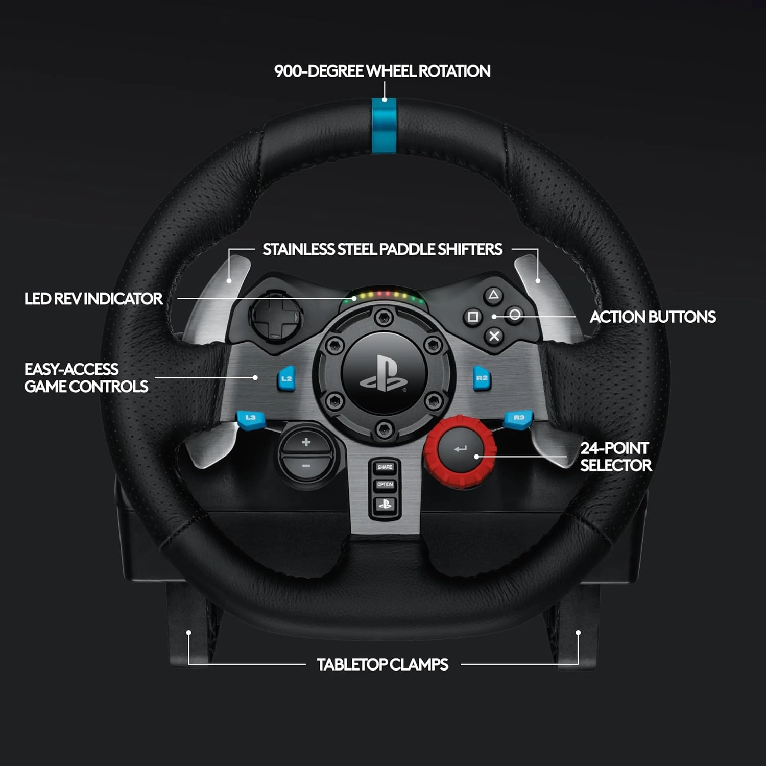 Logitech G29 Driving Force Racing Wheel and Floor Pedals  Black
