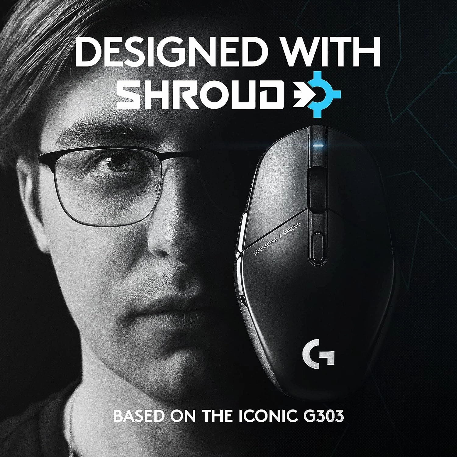 Logitech G303 Shroud Edition Wireless Gaming Mouse 5-buttons C PC - Black