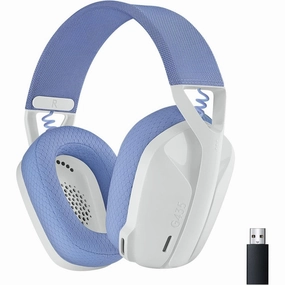 Logitech G435 LIGHTSPEED & Bluetooth Wireless Gaming Headset - Ultra Lightweight 165g over-ear headphones, built-in mics, 18h battery, compatible with Dolby Atmos, PC, PS4, PS5, Mobile - White earbuds and headphones, true wireless earbuds, noise cancel