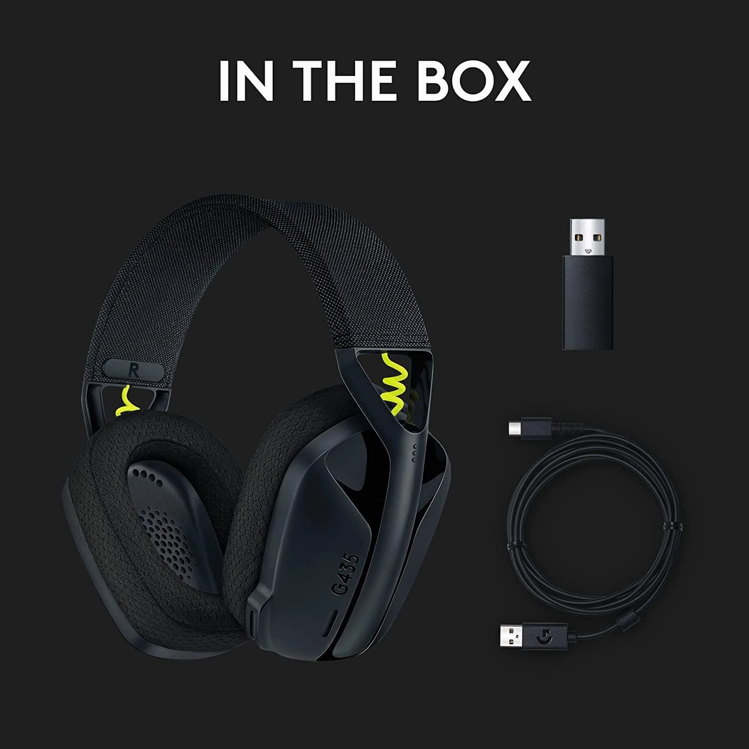 Logitech G435 LIGHTSPEED & Bluetooth Wireless Gaming Headset, Ultra-Lightweight 165g, Built-in Mics, 18h Battery, Dolby Atmos - PC, PS4, PS5, Switch - Black