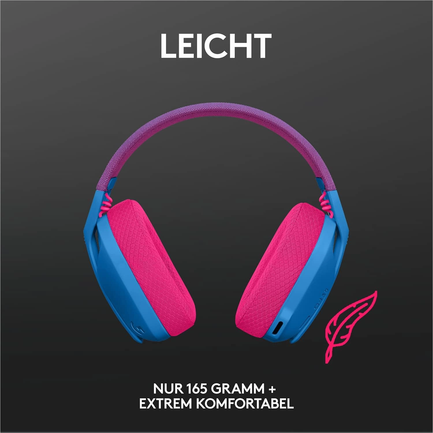Logitech G435 Wireless Gaming Headset, Ultra-Lightweight 165g, 18h Battery, Built-in Mics, Dolby Atmos - PC, PS4, PS5, Switch
