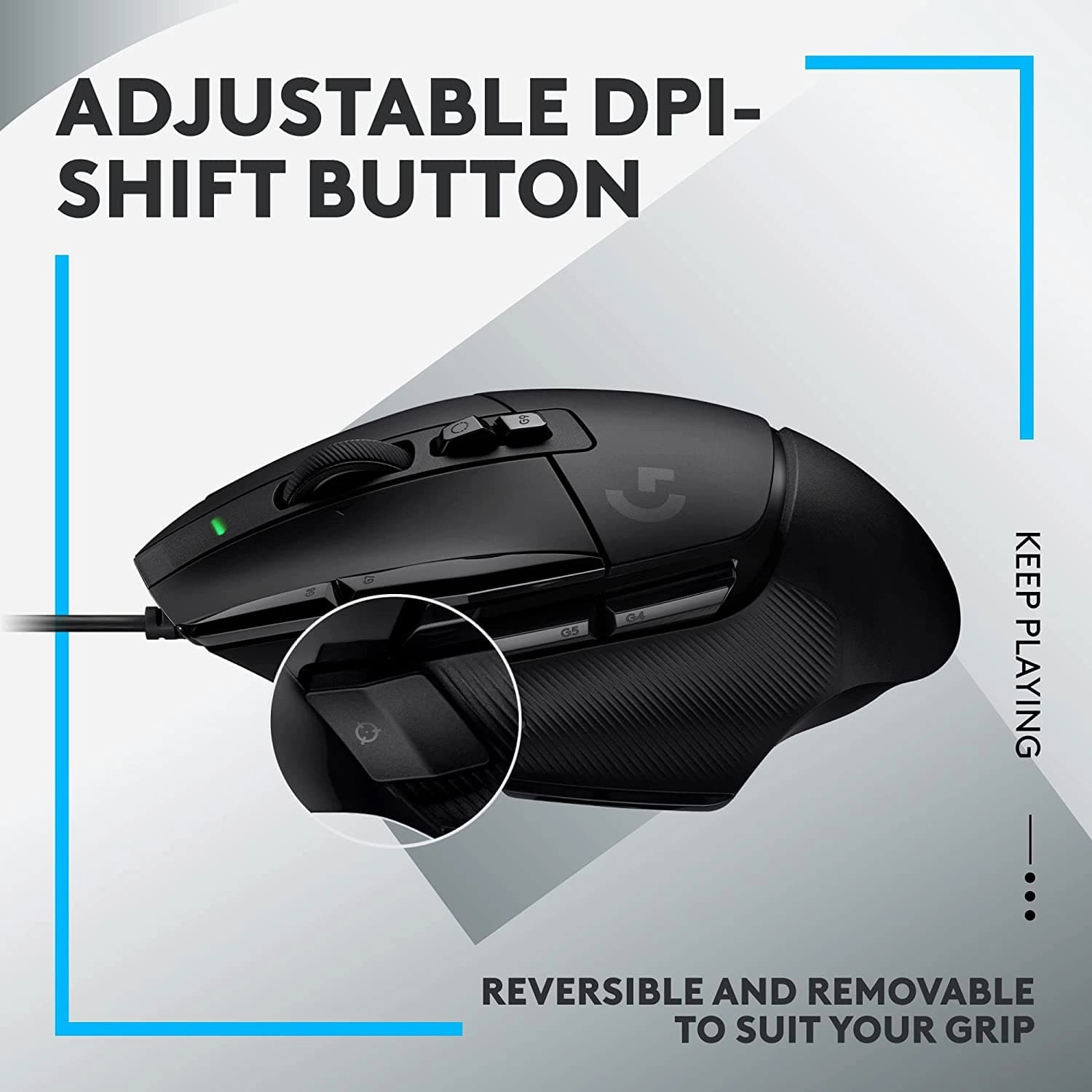 Logitech G502 X Wired Gaming Mouse - LIGHTFORCE Switches, HERO 25K Sensor, PC/macOS/Windows Compatible - Black