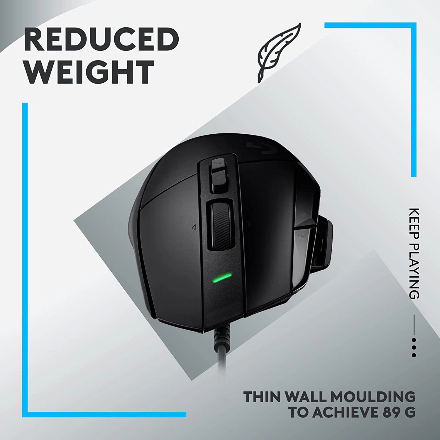 Logitech G502 X Wired Gaming Mouse - LIGHTFORCE Switches, HERO 25K Sensor, PC/macOS/Windows Compatible - Black