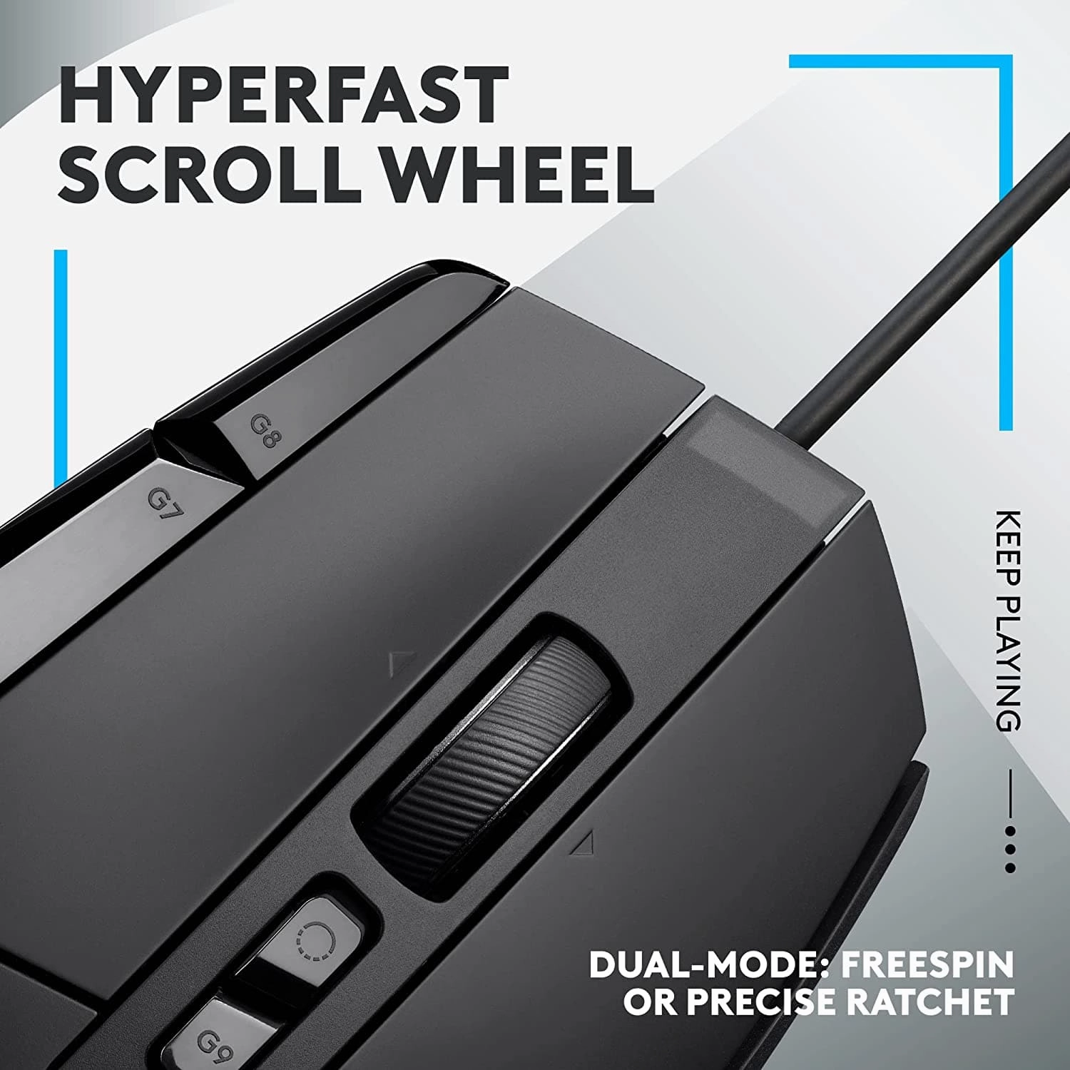 Logitech G502 X Wired Gaming Mouse - LIGHTFORCE Switches, HERO 25K Sensor, PC/macOS/Windows Compatible - Black