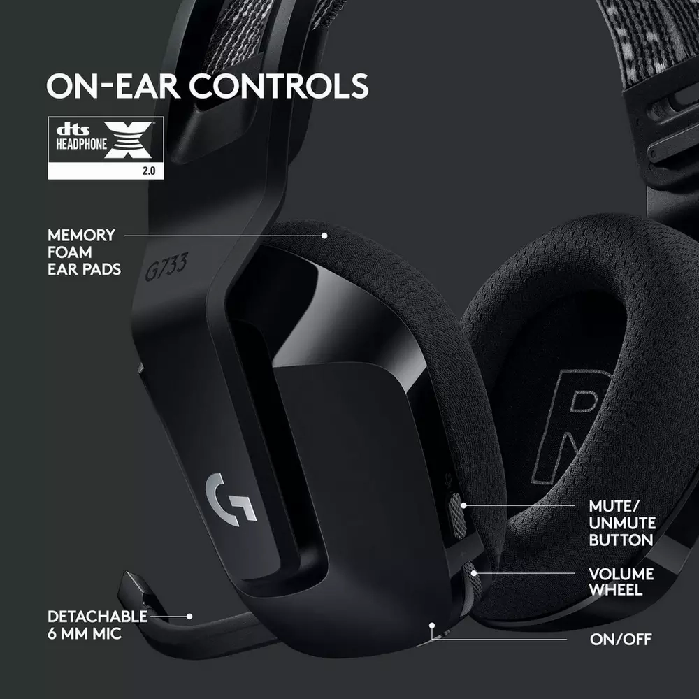 LOGITECH G733 LIGHTSPEED Wireless Gaming Headset [Black]