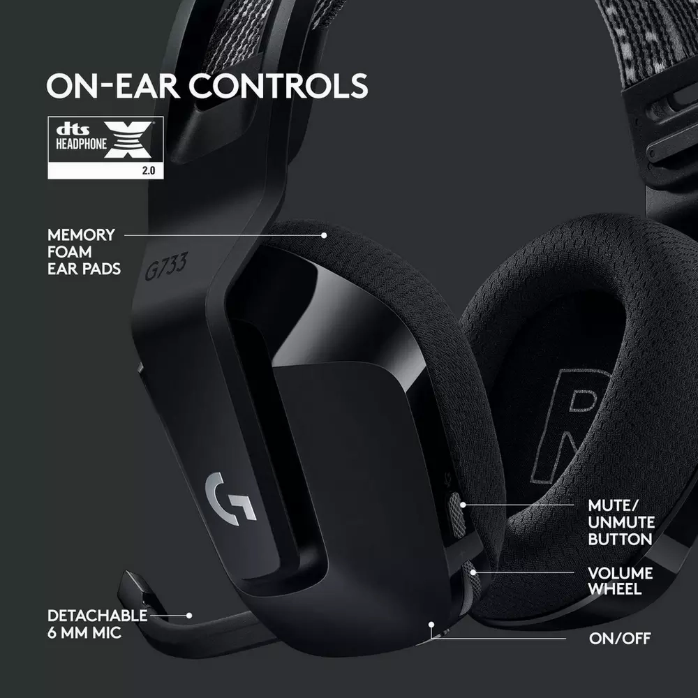 LOGITECH G733 LIGHTSPEED Wireless Gaming Headset [Black]