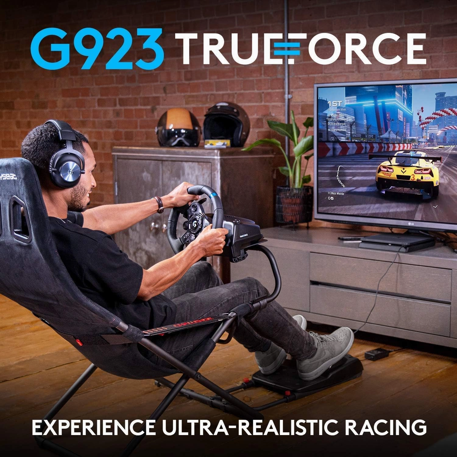 Logitech G923 Driving Force Racing Wheel   Pedals  Compatible with PS5, PS4, and PC