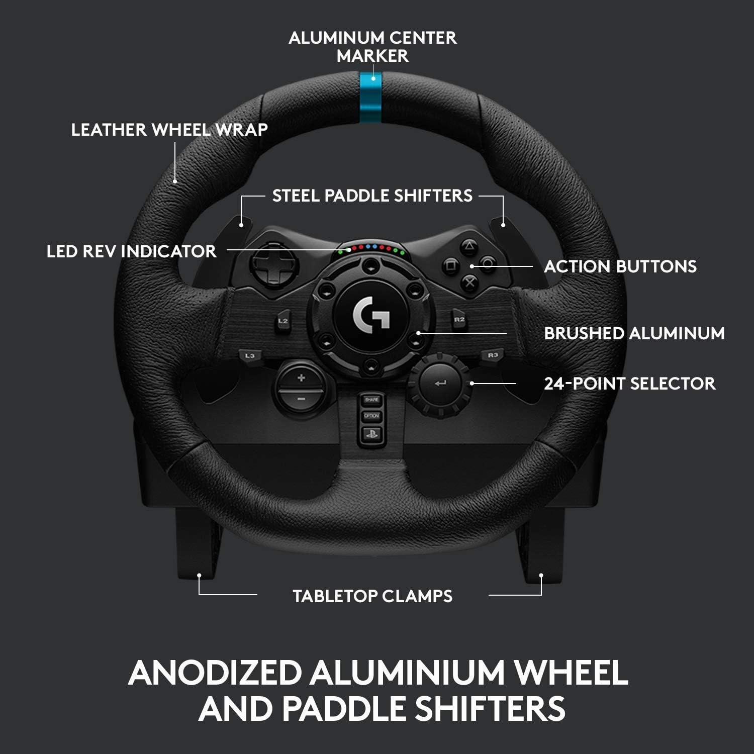 Logitech G923 Driving Force Racing Wheel   Pedals  Compatible with PS5, PS4, and PC