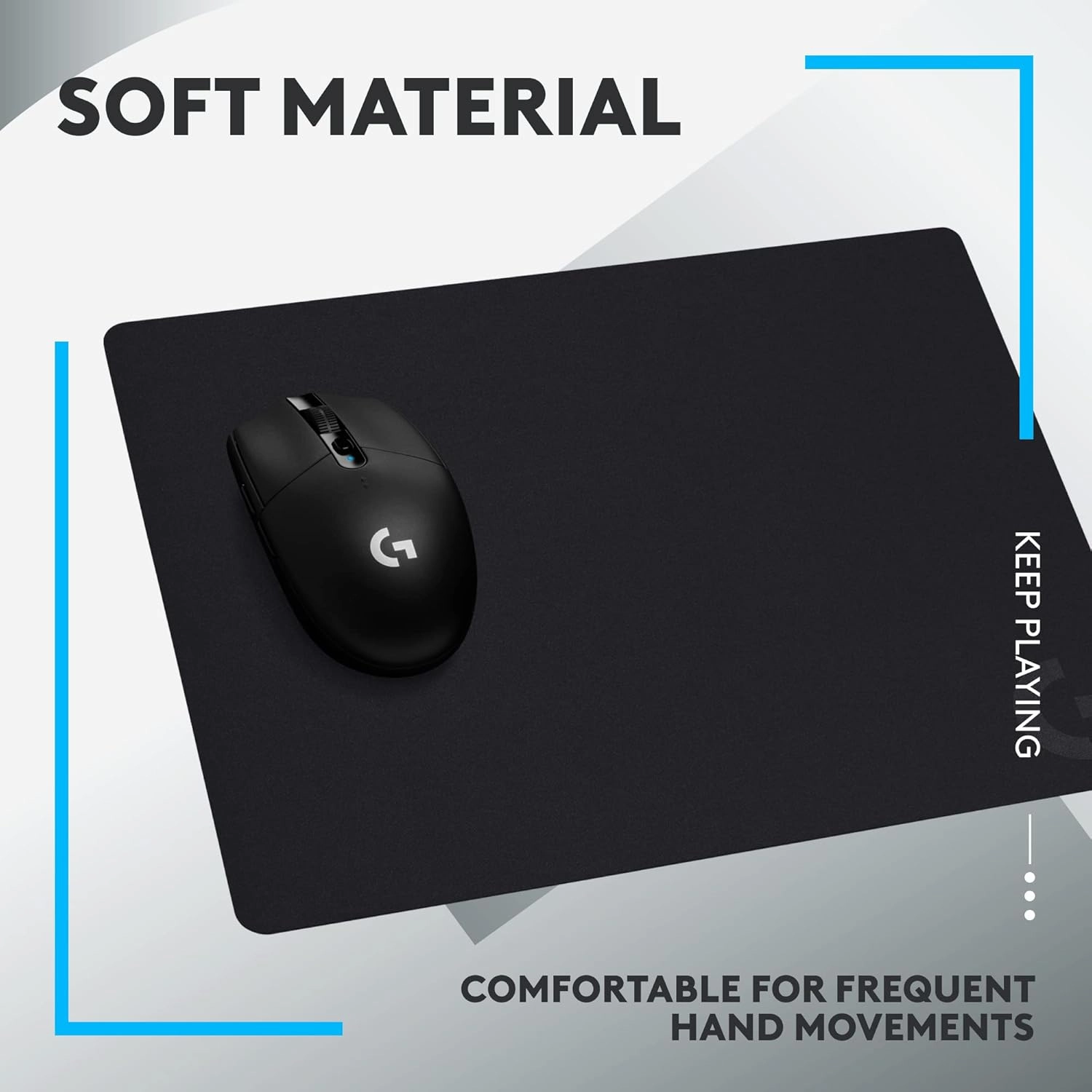 Logitech G G240 Cloth Gaming Mouse Pad C Optimized for Gaming Sensors, Moderate Surface Friction, Non-Slip Design, Mac & PC Compatible, 340x280x1mm