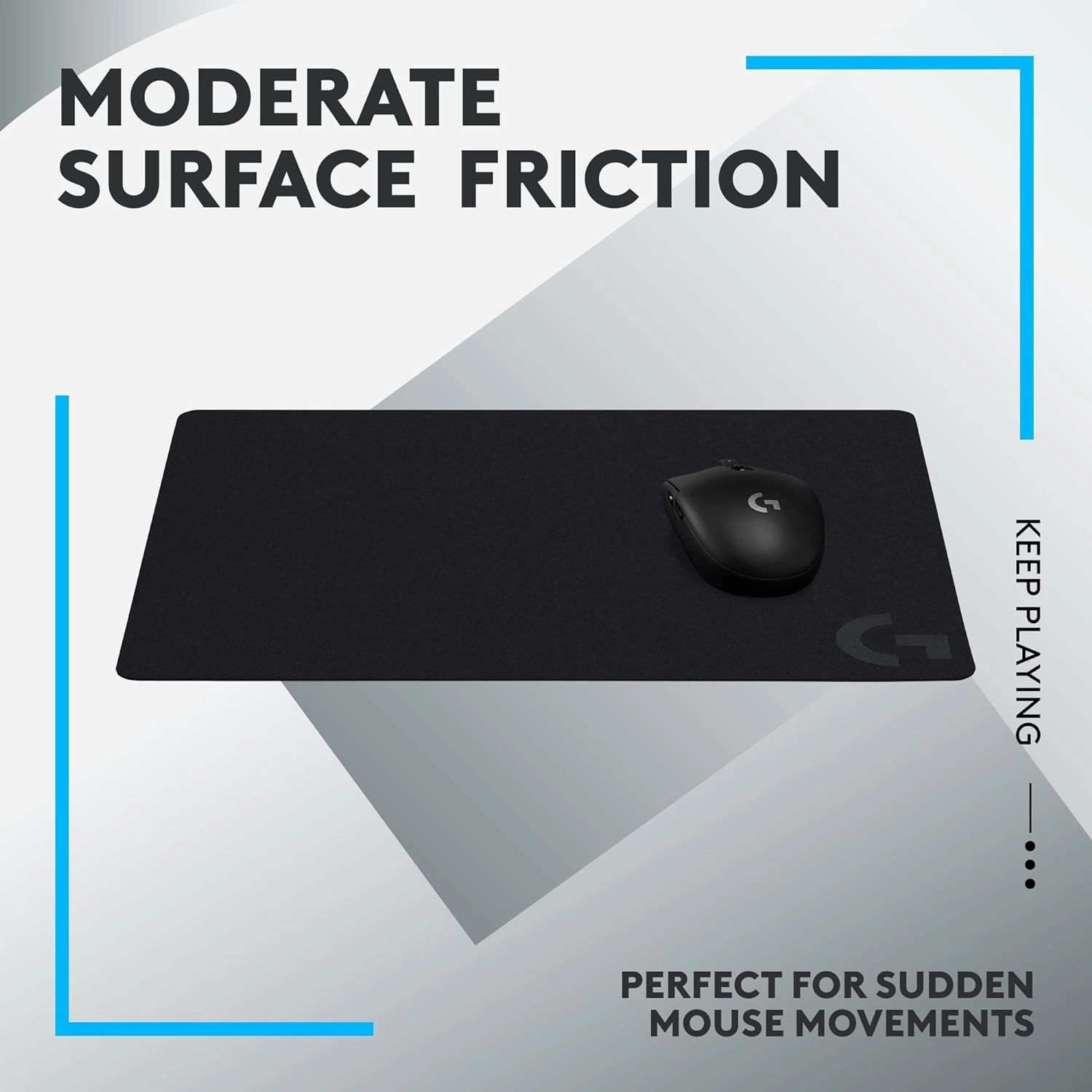 Logitech G G240 Cloth Gaming Mouse Pad C Optimized for Gaming Sensors, Moderate Surface Friction, Non-Slip Design, Mac & PC Compatible, 340x280x1mm