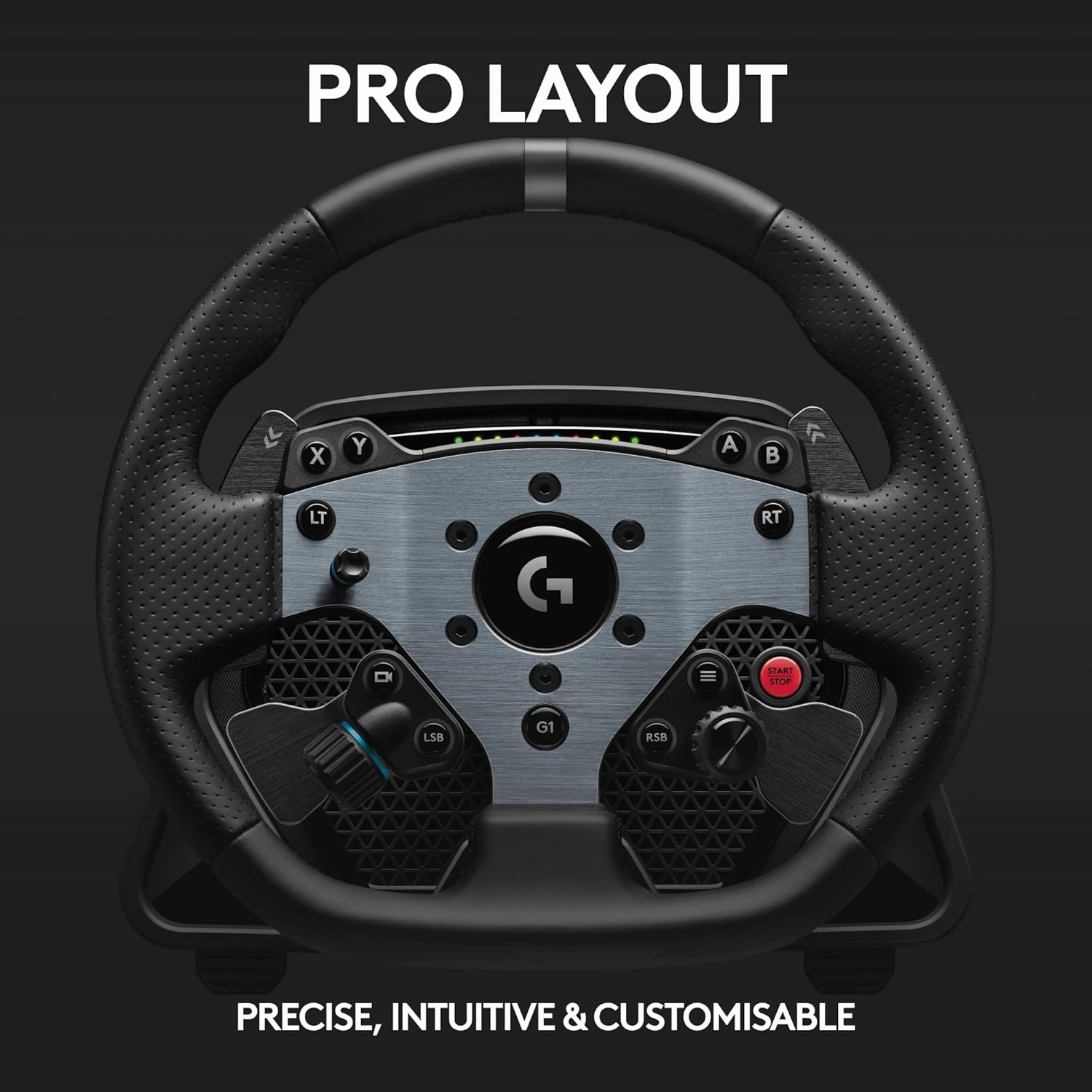 Logitech G Pro Racing Wheel - Direct Drive 11 Nm Force, Magnetic Gear Shift Paddles, 100 Kg Load Cell Brake, Pro Racing Pedals - PC, Black