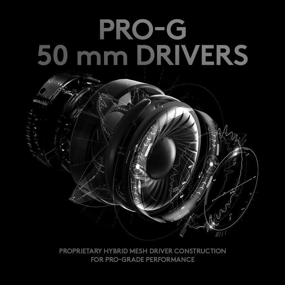 Logitech G PRO X Gaming-Headset, Over-Ear Headphones with Blue VO!CE Mic, DTS Headphone:X 7.1, 50mm PRO-G Drivers, 7.1 Surround Sound for esports Gaming, PC/PS/Xbox/Nintendo Switch - Black