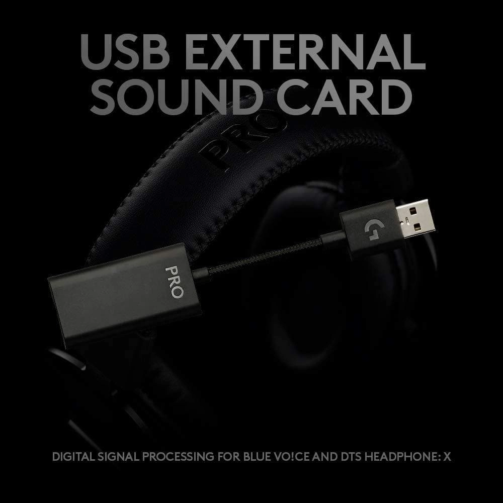 Logitech G PRO X Gaming-Headset, Over-Ear Headphones with Blue VO!CE Mic, DTS Headphone:X 7.1, 50mm PRO-G Drivers, 7.1 Surround Sound for esports Gaming, PC/PS/Xbox/Nintendo Switch - Black
