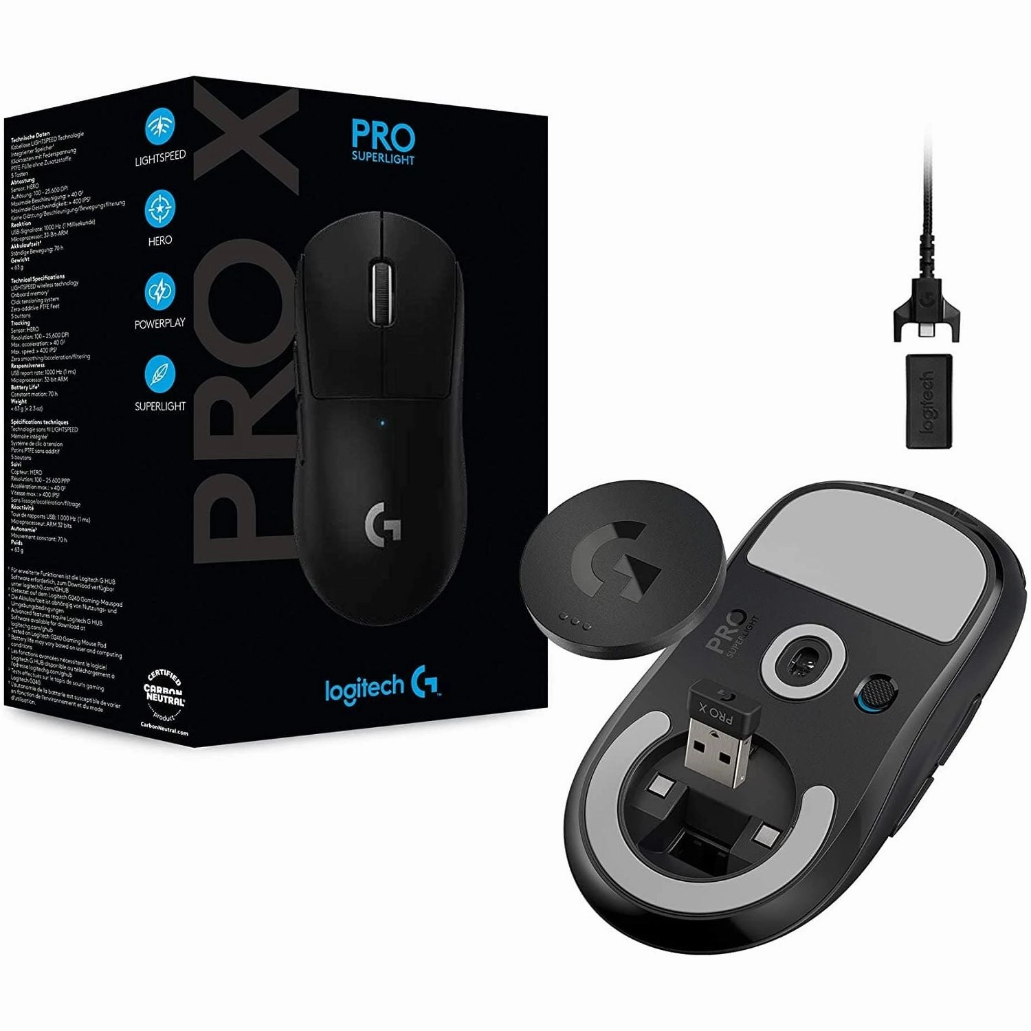 Logitech G PRO X SUPERLIGHT Wireless Gaming Mouse PC/Mac - Black computing devices, pc accessories, cheap computer online