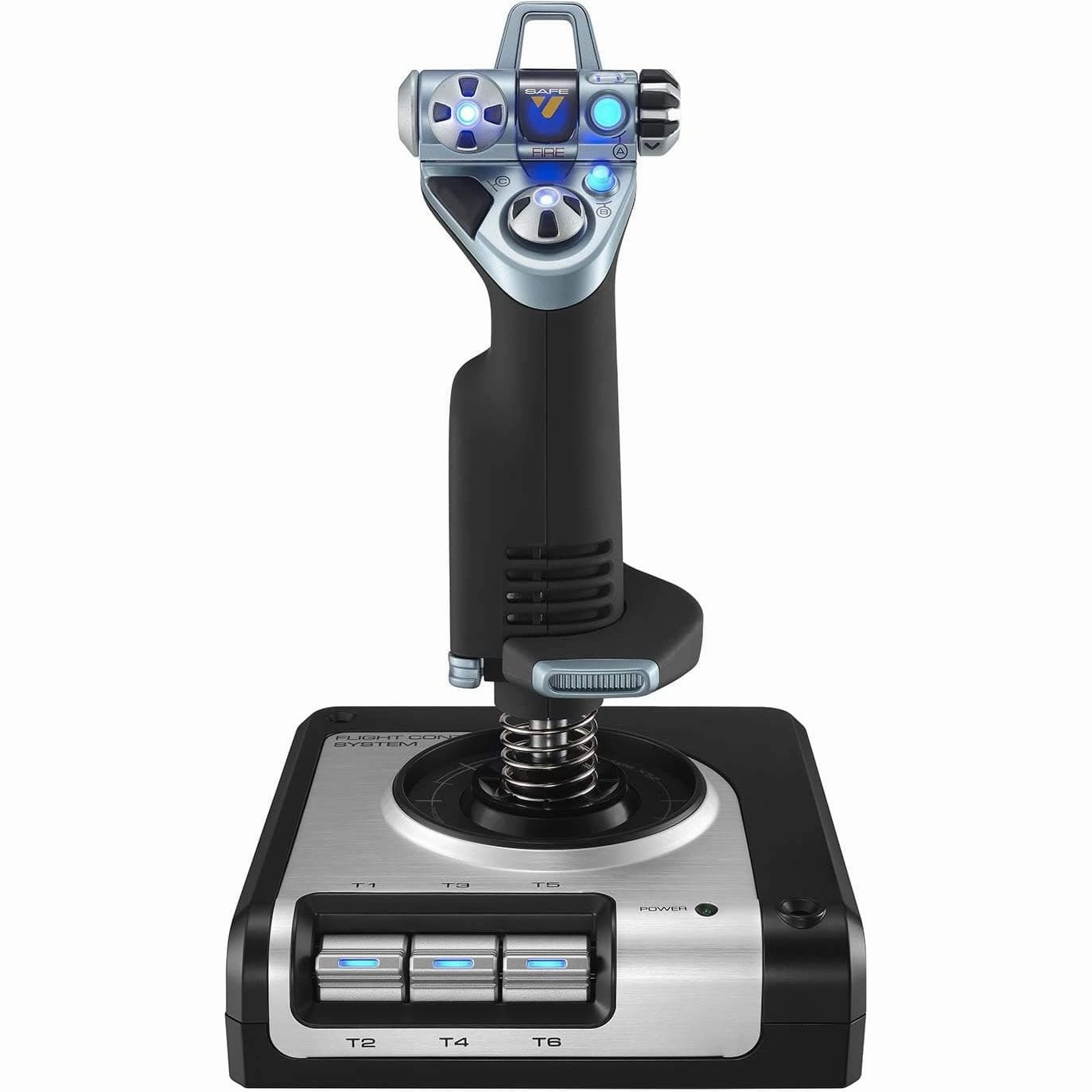 Logitech Gaming Saitek X52 Hotas Flight Control System PS28 Flight sim joystick USB PC Silver, Black