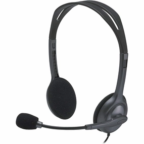 Logitech H111 Wired Headset, Stereo Headphones with Noise-Cancelling Microphone, 3.5 mm Audio Jack, PC/Mac/Laptop/Smartphone/Tablet - Black bluetooth headphones, cheap wireless headphones, headphones with mic