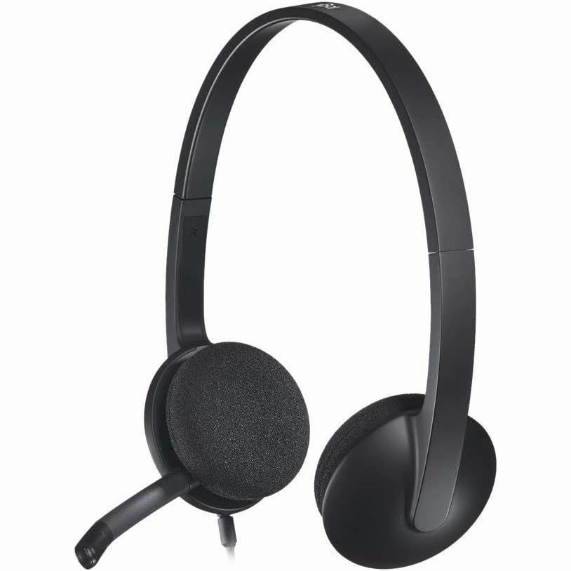 Logitech H340 USB Wired Headset with Noise-Cancelling Microphone, Stereo Sound - PC/Mac/Laptop, Black