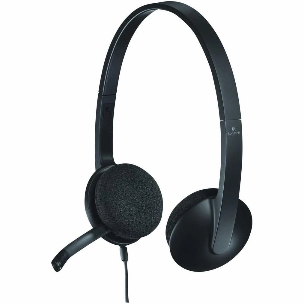Logitech H340 USB Wired Headset with Noise-Cancelling Microphone, Stereo Sound - PC/Mac/Laptop, Black