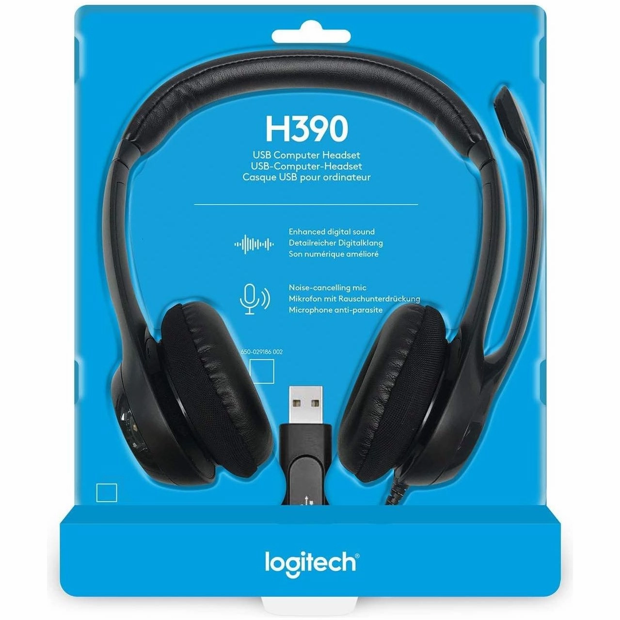 Logitech H390 USB Wired Headset - Black