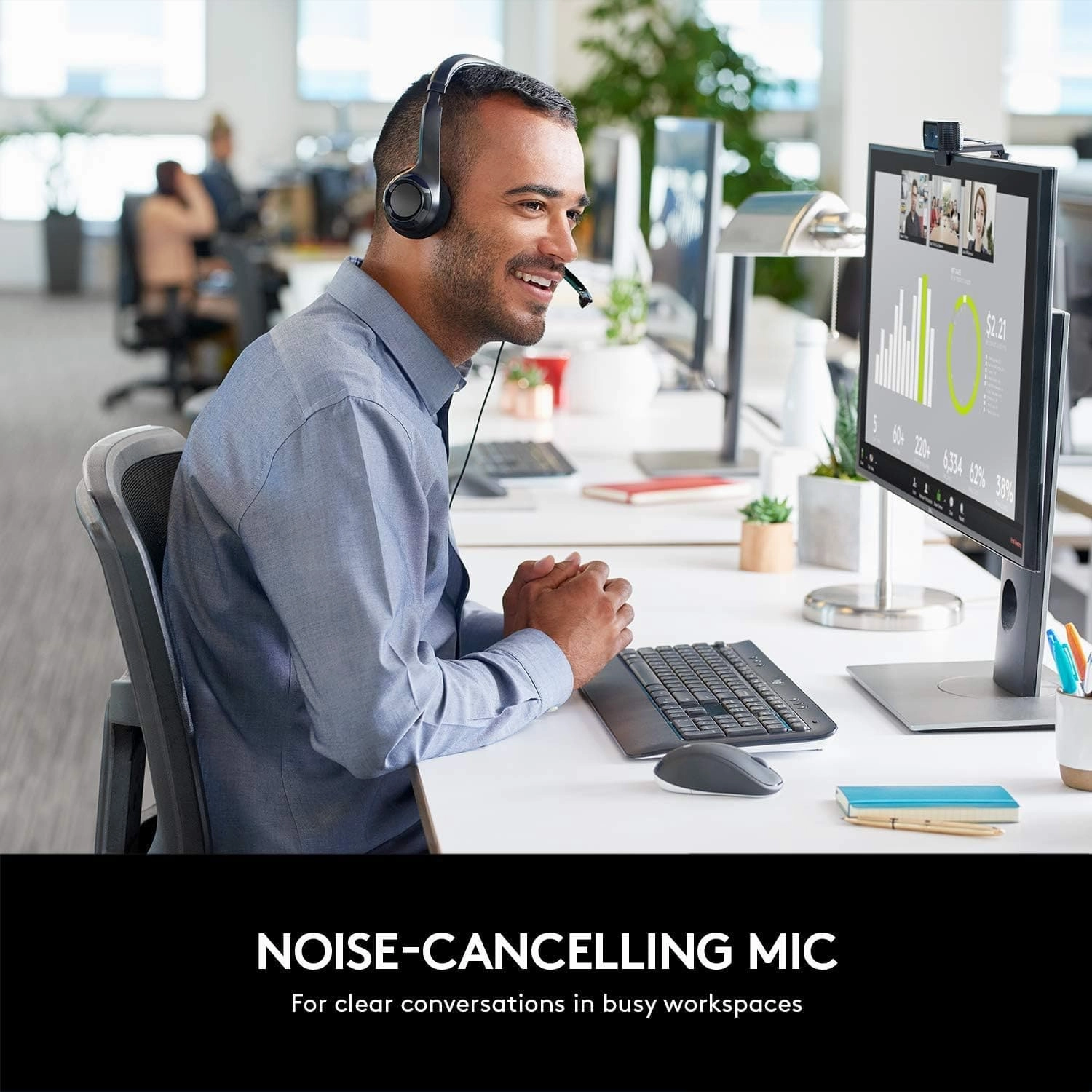 Logitech H390 USB Wired Headset - Black