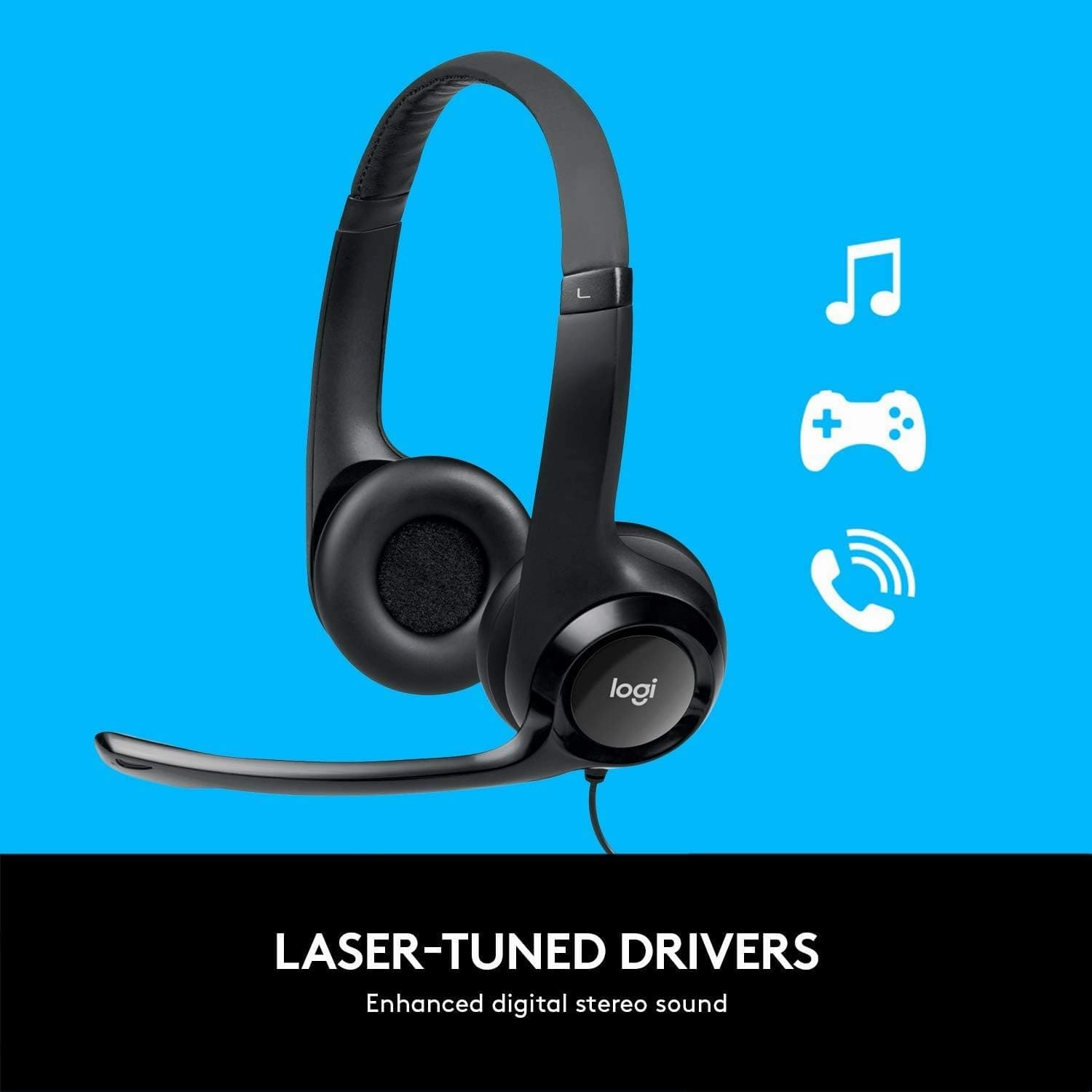 Logitech H390 USB Wired Headset - Black