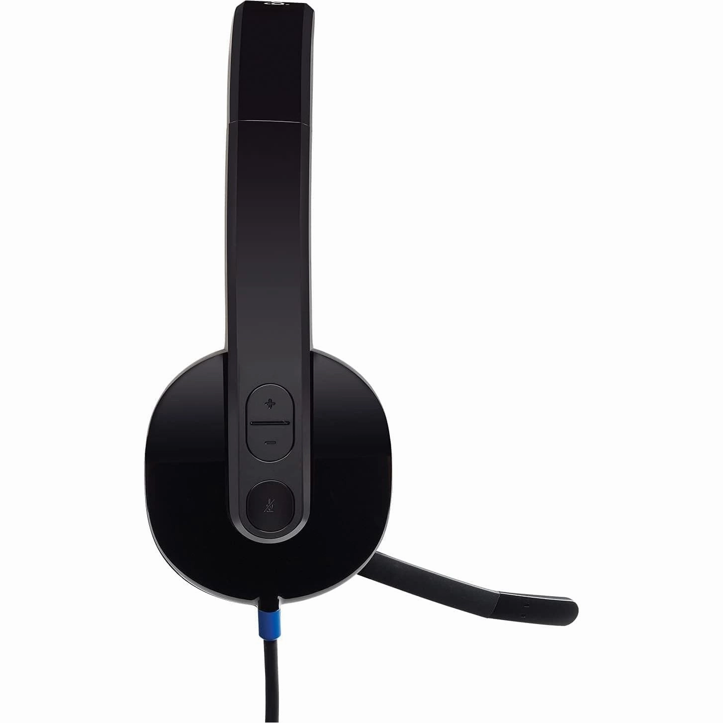 Logitech H540 Wired Headset, Stereo Headphone with Noise-Cancelling Microphone, USB, On-Ear Controls, Mute Indicator Light, PC/Mac/Laptop - Black