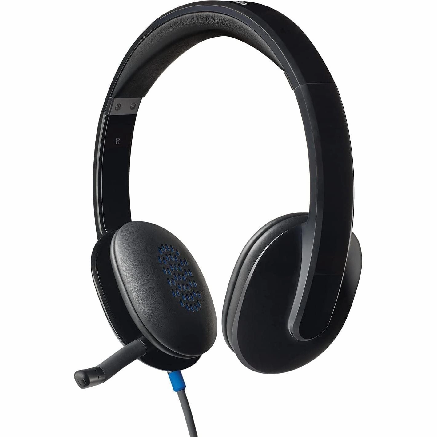 Logitech H540 Wired Headset, Stereo Headphone with Noise-Cancelling Microphone, USB, On-Ear Controls, Mute Indicator Light, PC/Mac/Laptop - Black