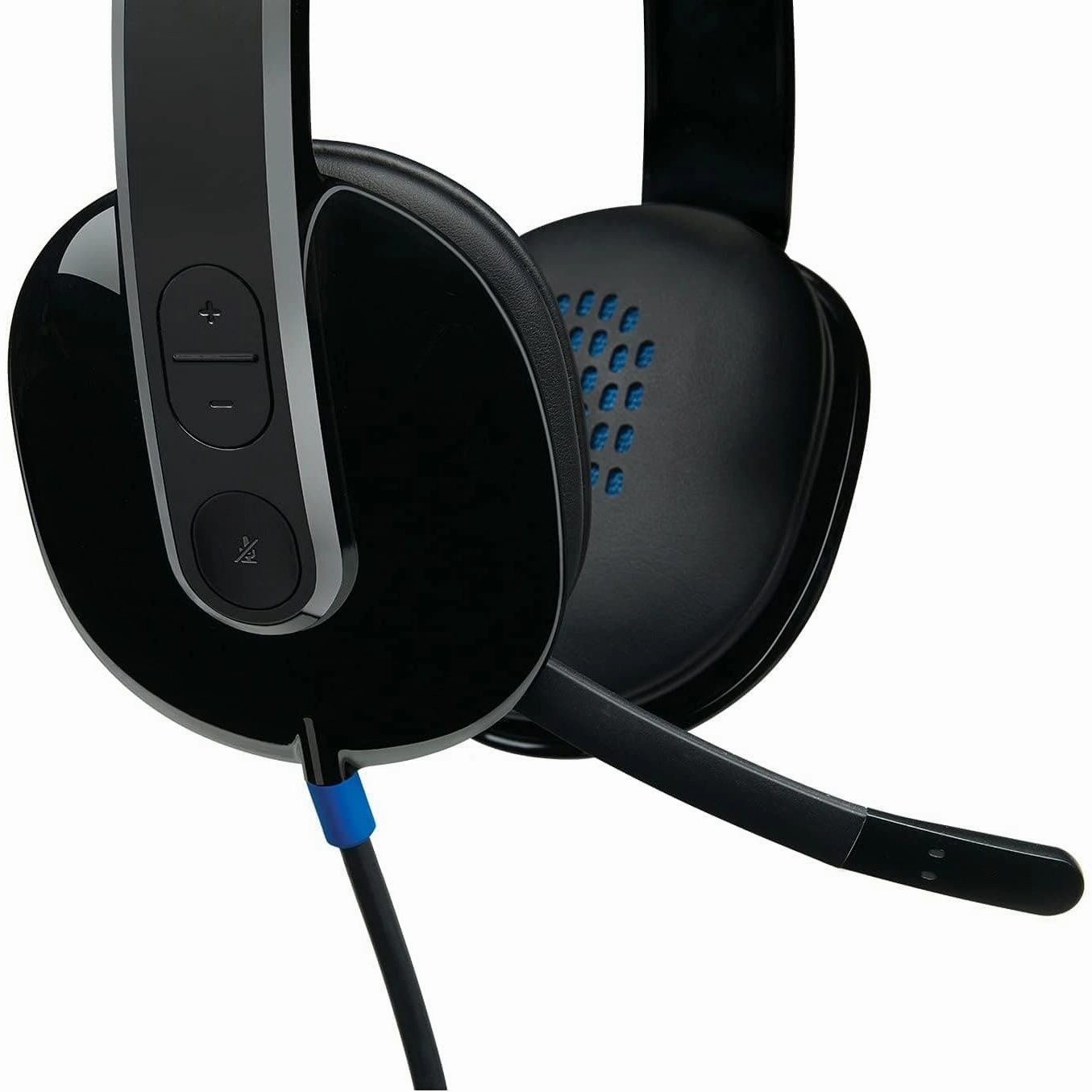 Logitech H540 Wired Headset, Stereo Headphone with Noise-Cancelling Microphone, USB, On-Ear Controls, Mute Indicator Light, PC/Mac/Laptop - Black
