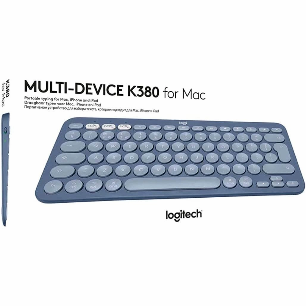 Logitech K380 Multi-Device Bluetooth Keyboard for Mac with Compact Slim Profile, Easy-Switch, 2 Year Battery, MacBook Pro,Macbook Air,iMac,iPad Compatible - Blueberry