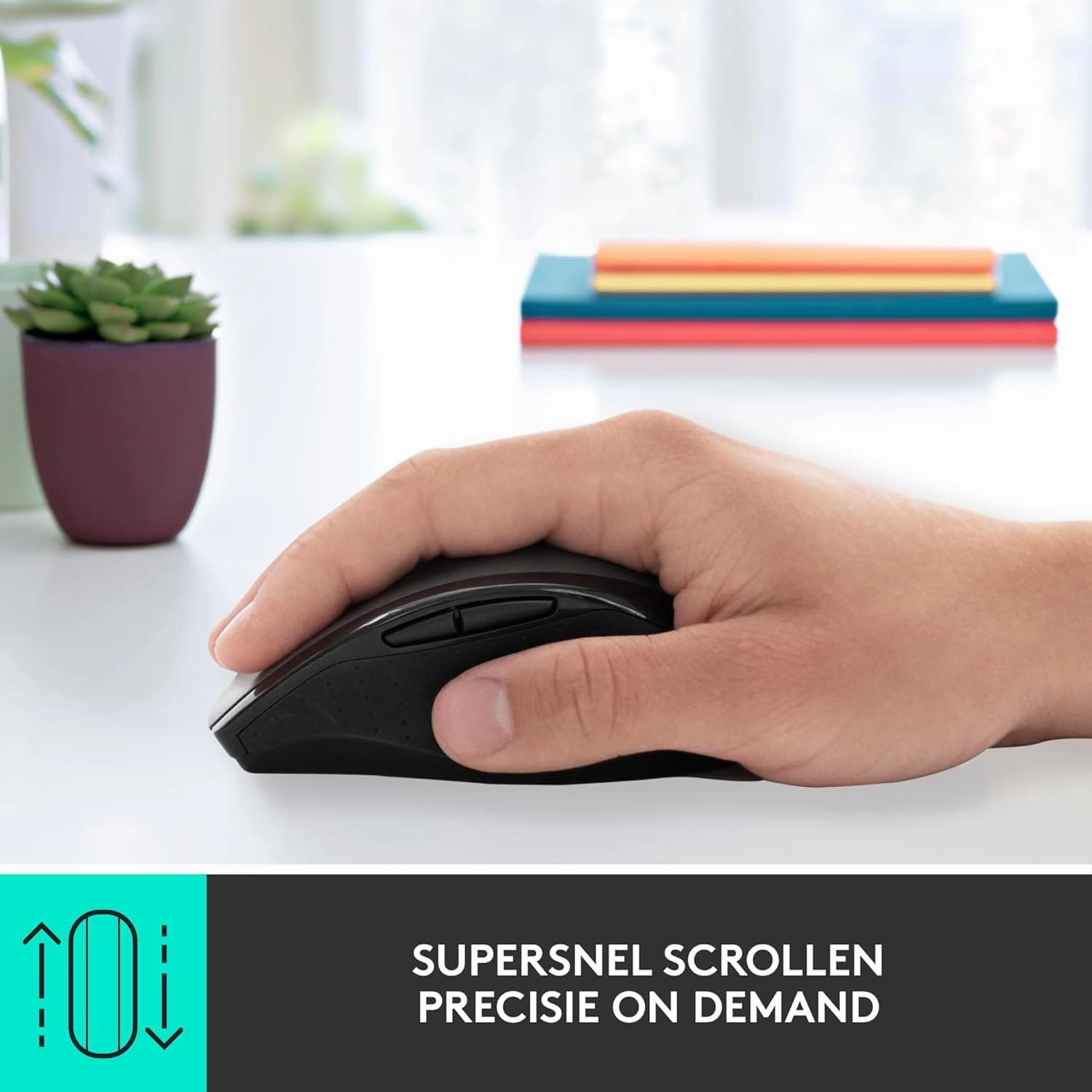 Logitech M705 Marathon Wireless Mouse, 2.4 GHz USB Unifying Receiver, 1000 DPI, 5-Programmable Buttons, 3-Year Battery, Compatible with PC, Mac, Laptop, Chromebook - Black