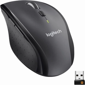Logitech M705 Marathon Wireless Mouse, 2.4 GHz USB Unifying Receiver, 1000 DPI, 5-Programmable Buttons, 3-Year Battery, Compatible with PC, Mac, Laptop, Chromebook - Grey computing devices, pc accessories, cheap computer online