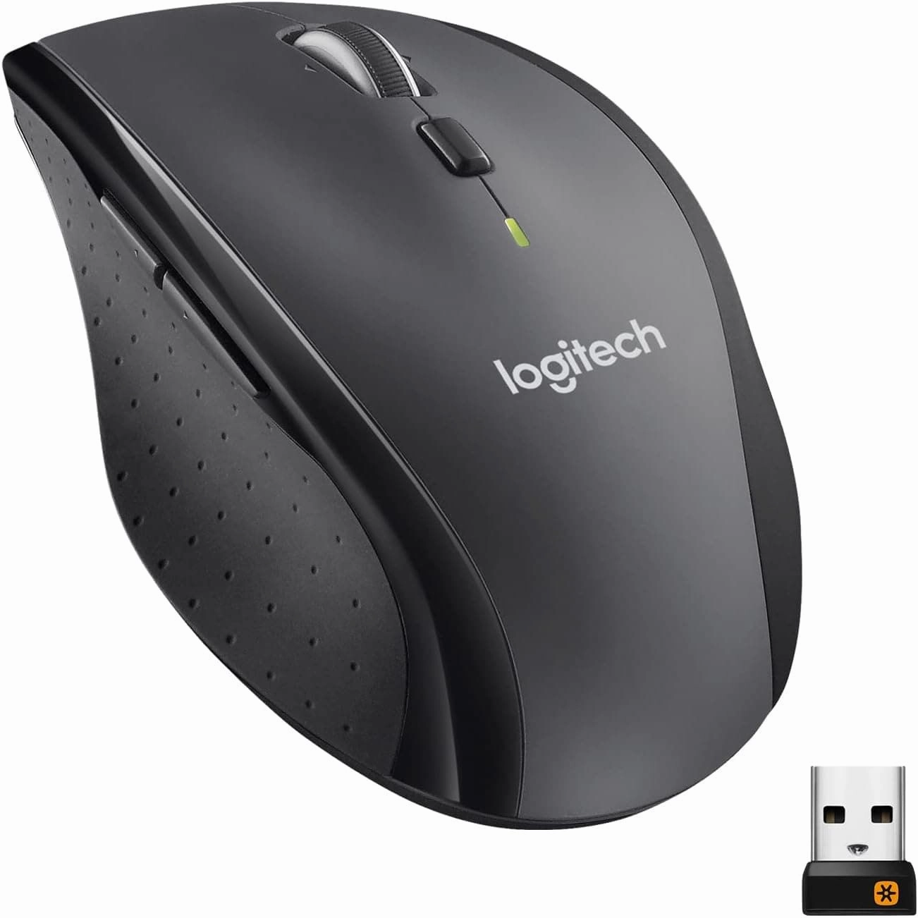 Logitech M705 Marathon Wireless Mouse, 2.4 GHz USB Unifying Receiver, 1000 DPI, 5-Programmable Buttons, 3-Year Battery, Compatible with PC, Mac, Laptop, Chromebook - Grey computing devices, pc accessories, cheap computer online