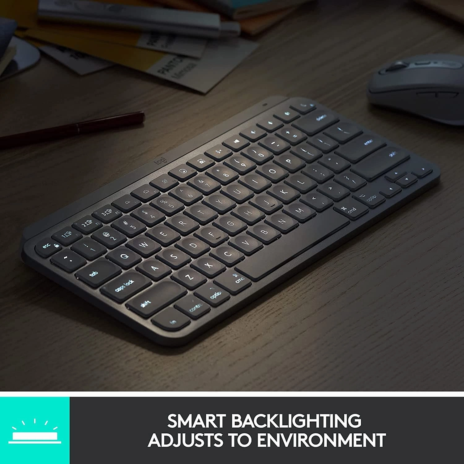 Logitech MX Keys Mini Minimalist Wireless Illuminated Keyboard, Compact, Bluetooth, Backlit, USB-C, Compatible with Apple macOS, iOS, Windows, Linux, Android, Metal Build - Graphite