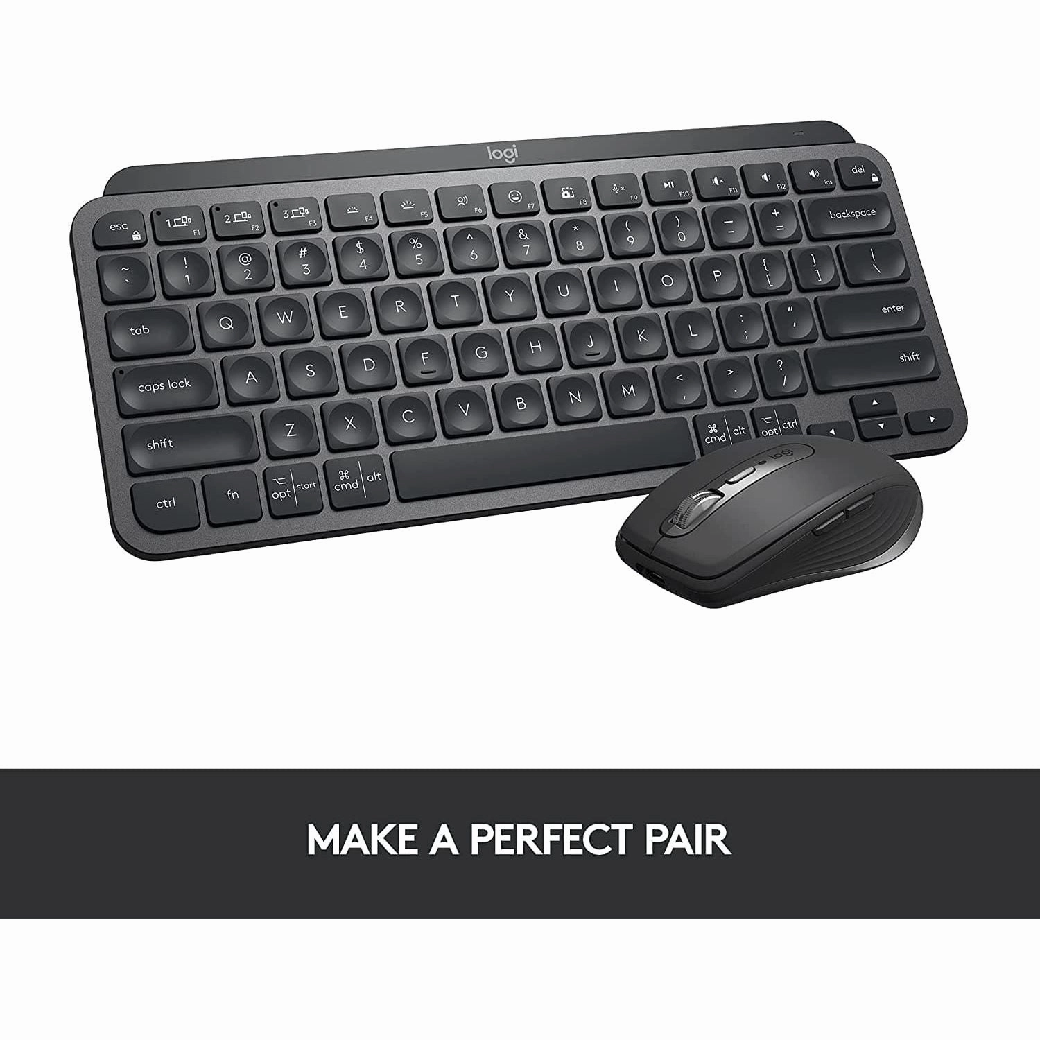 Logitech MX Keys Mini Minimalist Wireless Illuminated Keyboard, Compact, Bluetooth, Backlit, USB-C, Compatible with Apple macOS, iOS, Windows, Linux, Android, Metal Build - Graphite