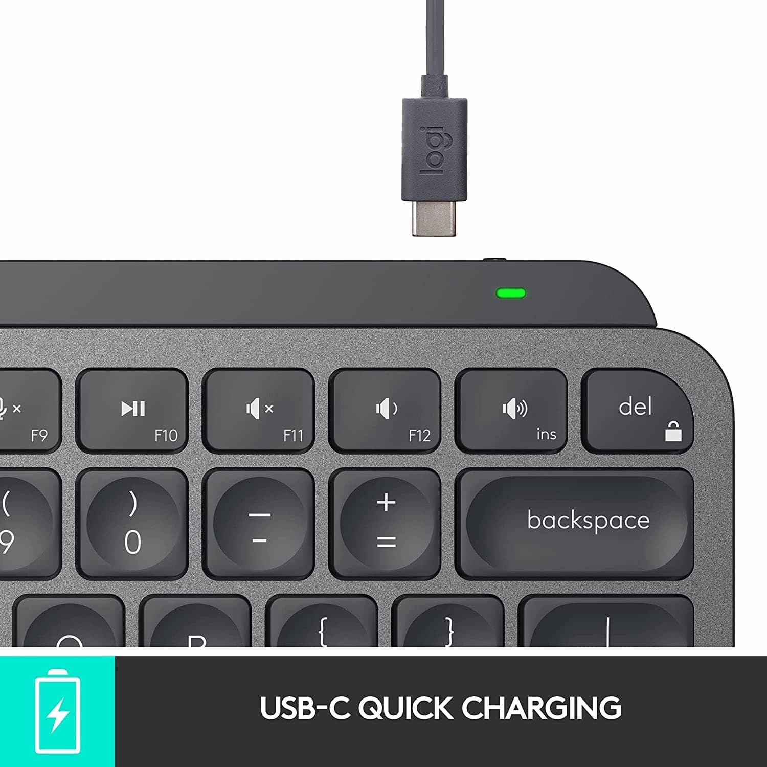 Logitech MX Keys Mini Minimalist Wireless Illuminated Keyboard, Compact, Bluetooth, Backlit, USB-C, Compatible with Apple macOS, iOS, Windows, Linux, Android, Metal Build - Graphite