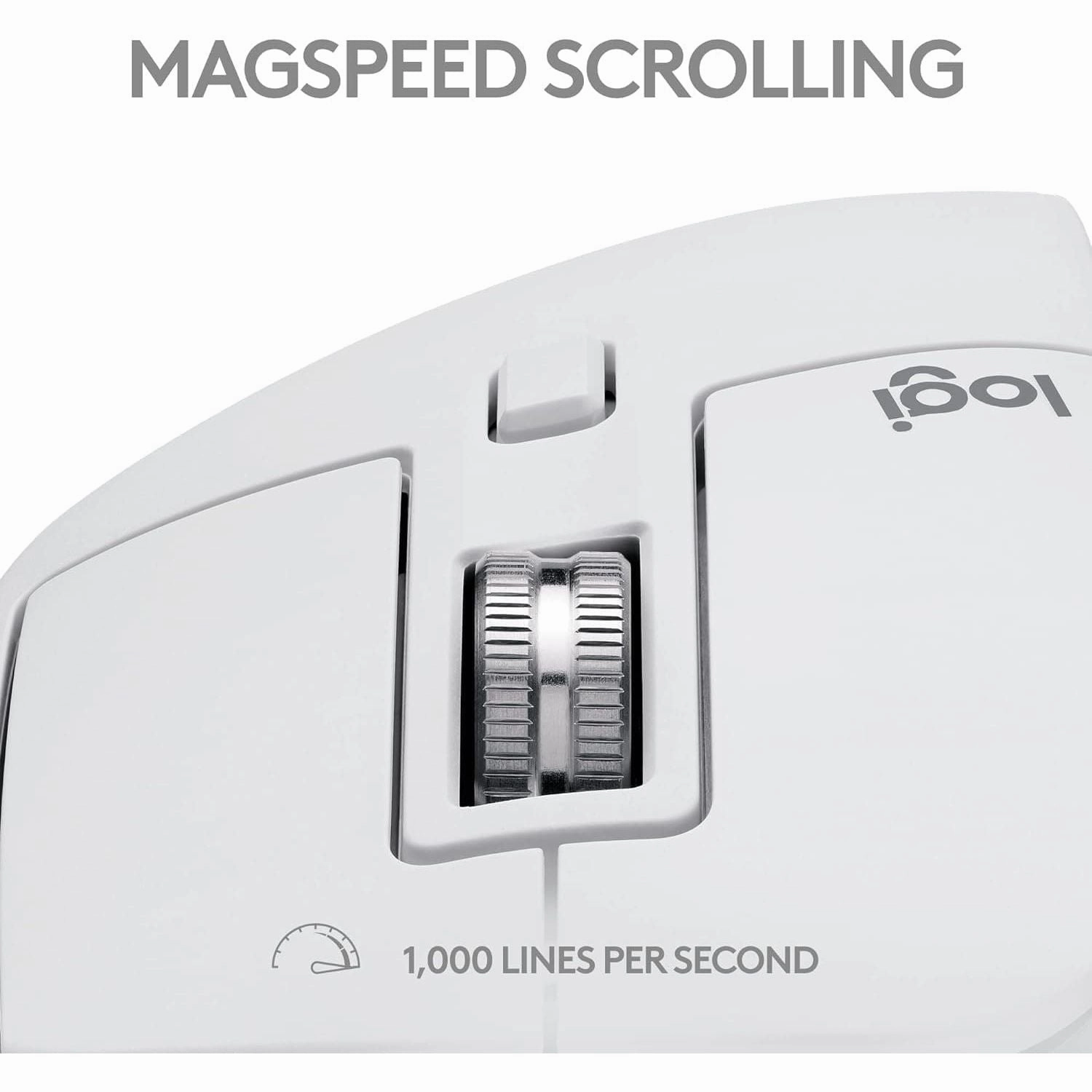 Logitech MX Master 3S for Mac - Wireless Bluetooth Mouse with Ultra-fast Scrolling, Ergo, 8K DPI, Quiet Clicks, Track on Glass, Customisation, USB-C, Apple, iPad - Pale Grey