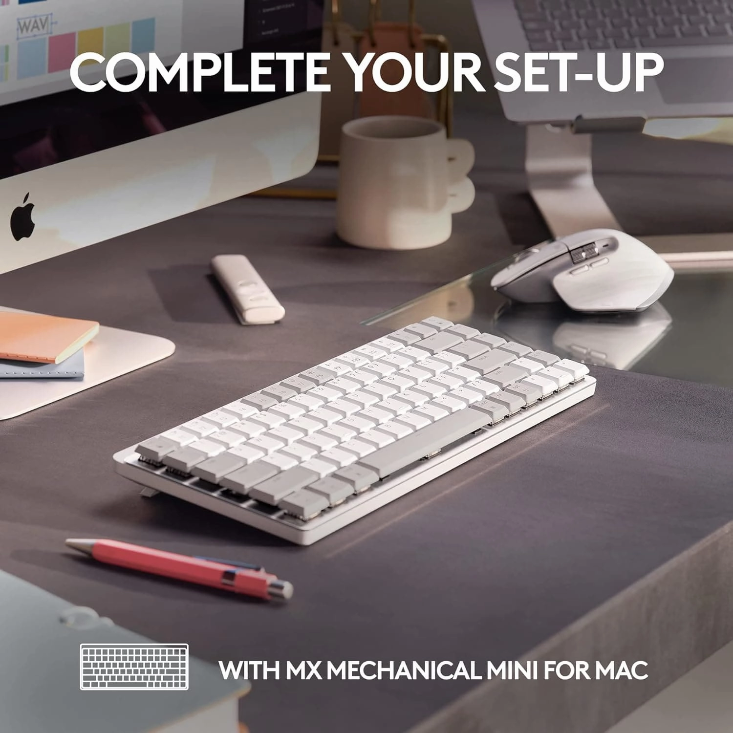 Logitech MX Master 3S for Mac - Wireless Bluetooth Mouse with Ultra-fast Scrolling, Ergo, 8K DPI, Quiet Clicks, Track on Glass, Customisation, USB-C, Apple, iPad - Pale Grey