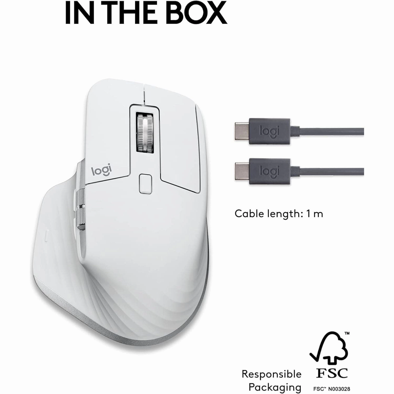 Logitech MX Master 3S for Mac - Wireless Bluetooth Mouse with Ultra-fast Scrolling, Ergo, 8K DPI, Quiet Clicks, Track on Glass, Customisation, USB-C, Apple, iPad - Pale Grey