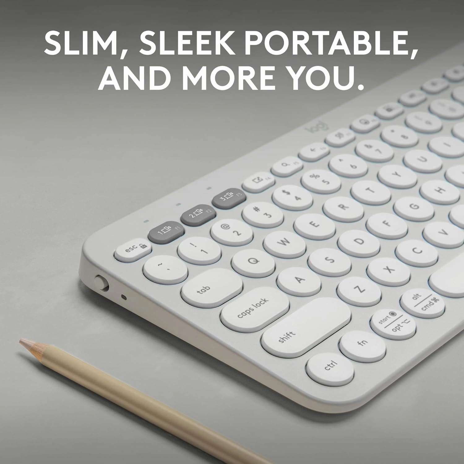 Logitech Pebble Keys 2 K380s, Multi-Device Bluetooth Wireless Keyboard with Customisable Shortcuts,Slim and Portable, Easy-Switch for Windows/macOS/iPadOS/Android/Chrome OS, QWERTY UK Layout, White
