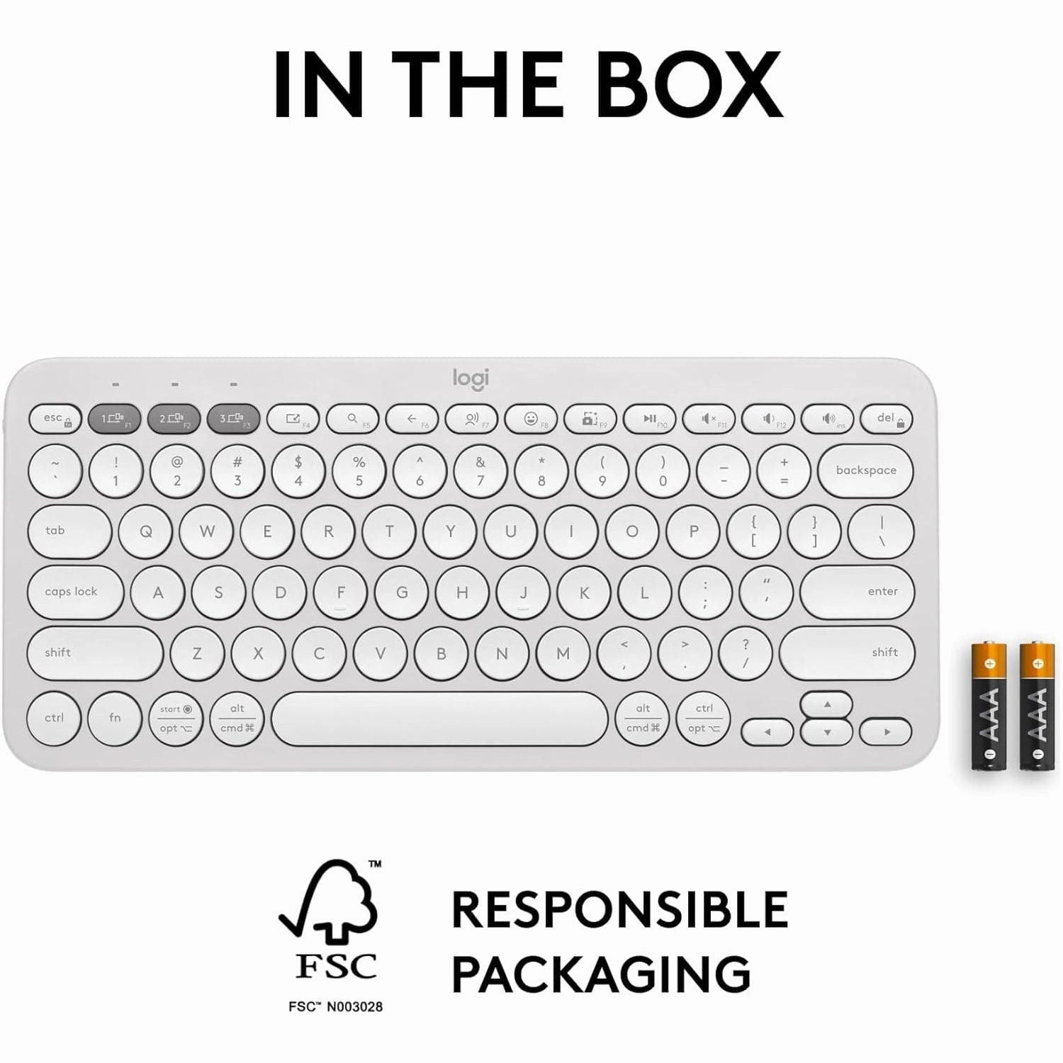 Logitech Pebble Keys 2 K380s, Multi-Device Bluetooth Wireless Keyboard with Customisable Shortcuts,Slim and Portable, Easy-Switch for Windows/macOS/iPadOS/Android/Chrome OS, QWERTY UK Layout, White