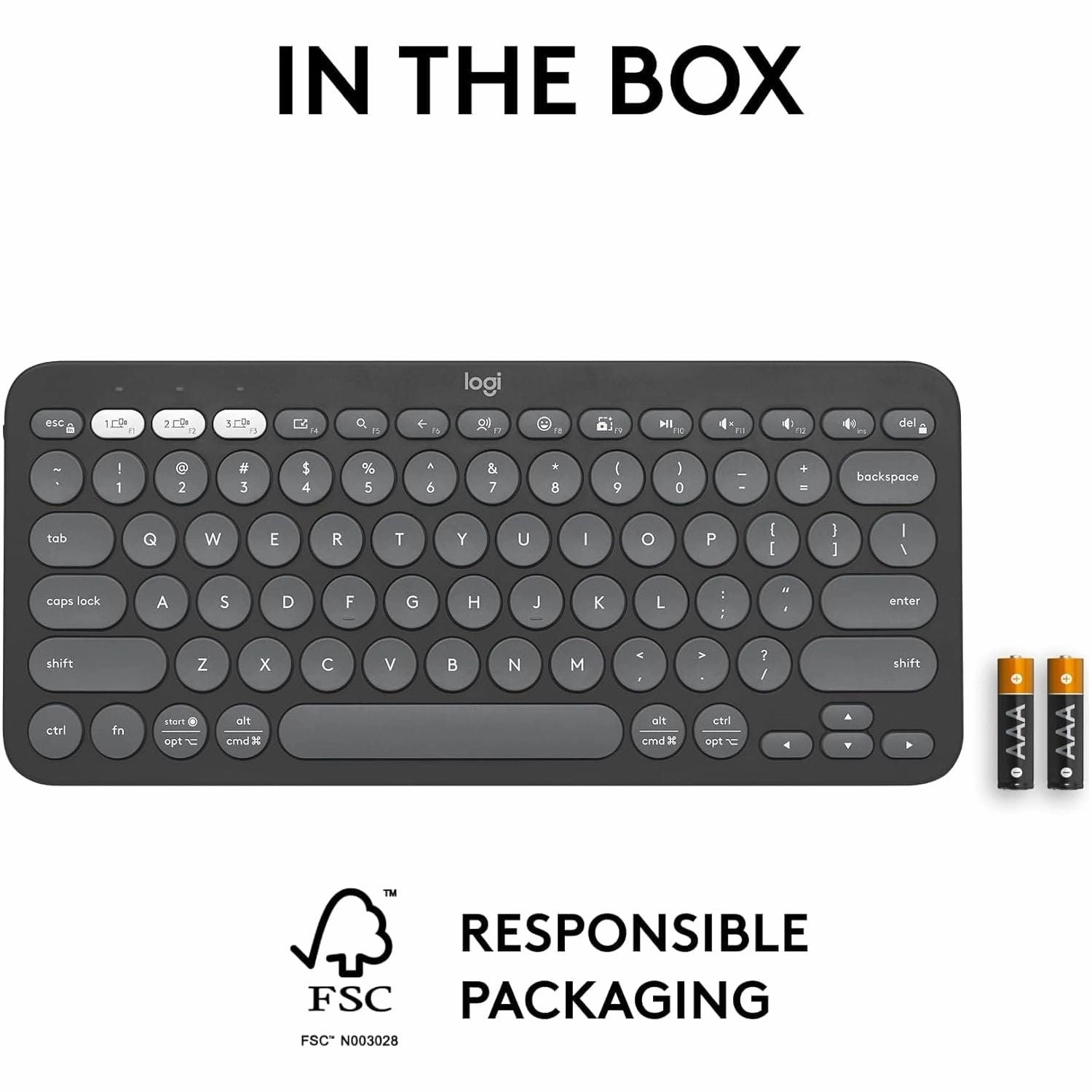Logitech Pebble Keys 2 K380S Wireless Keyboard Graphite