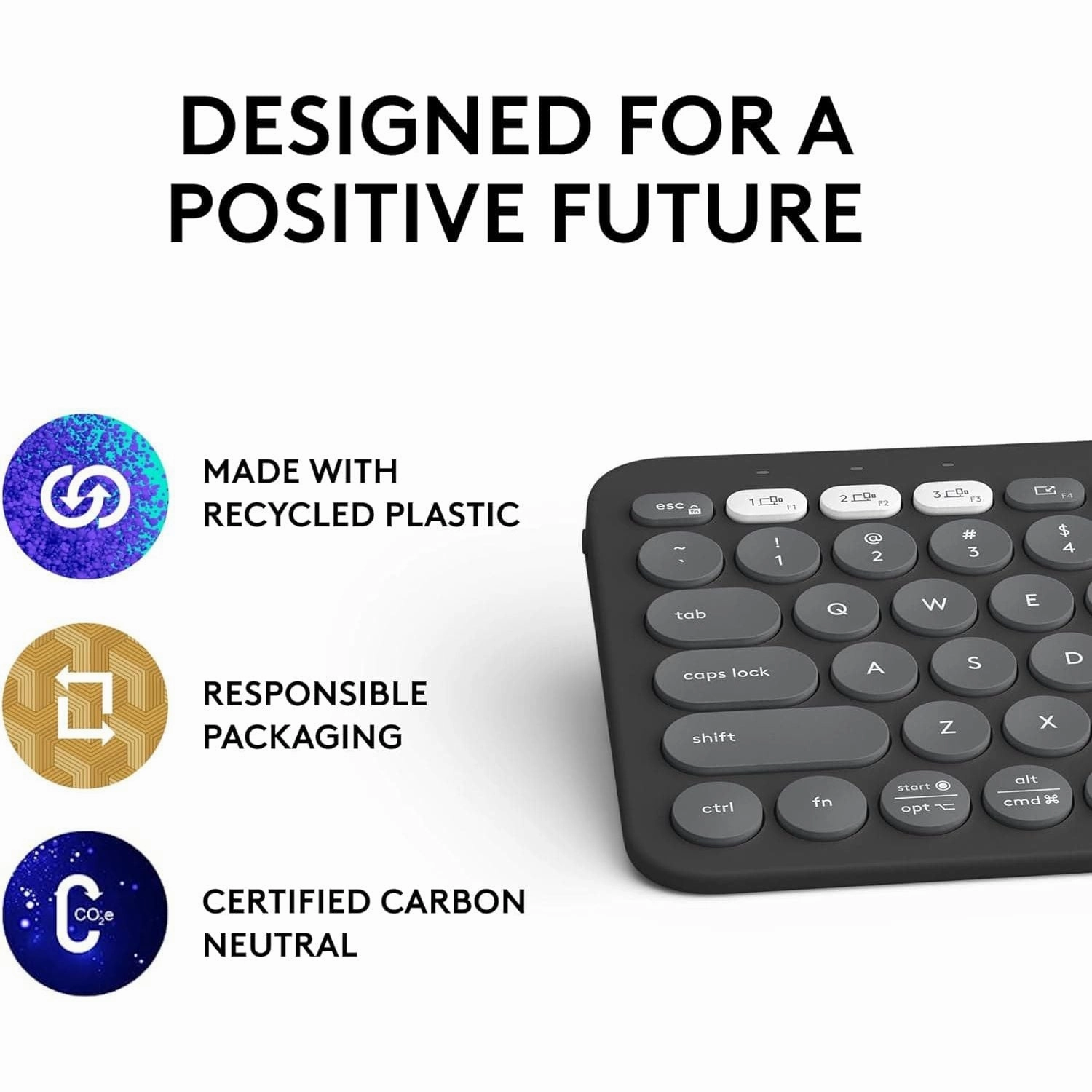 Logitech Pebble Keys 2 K380S Wireless Keyboard Graphite