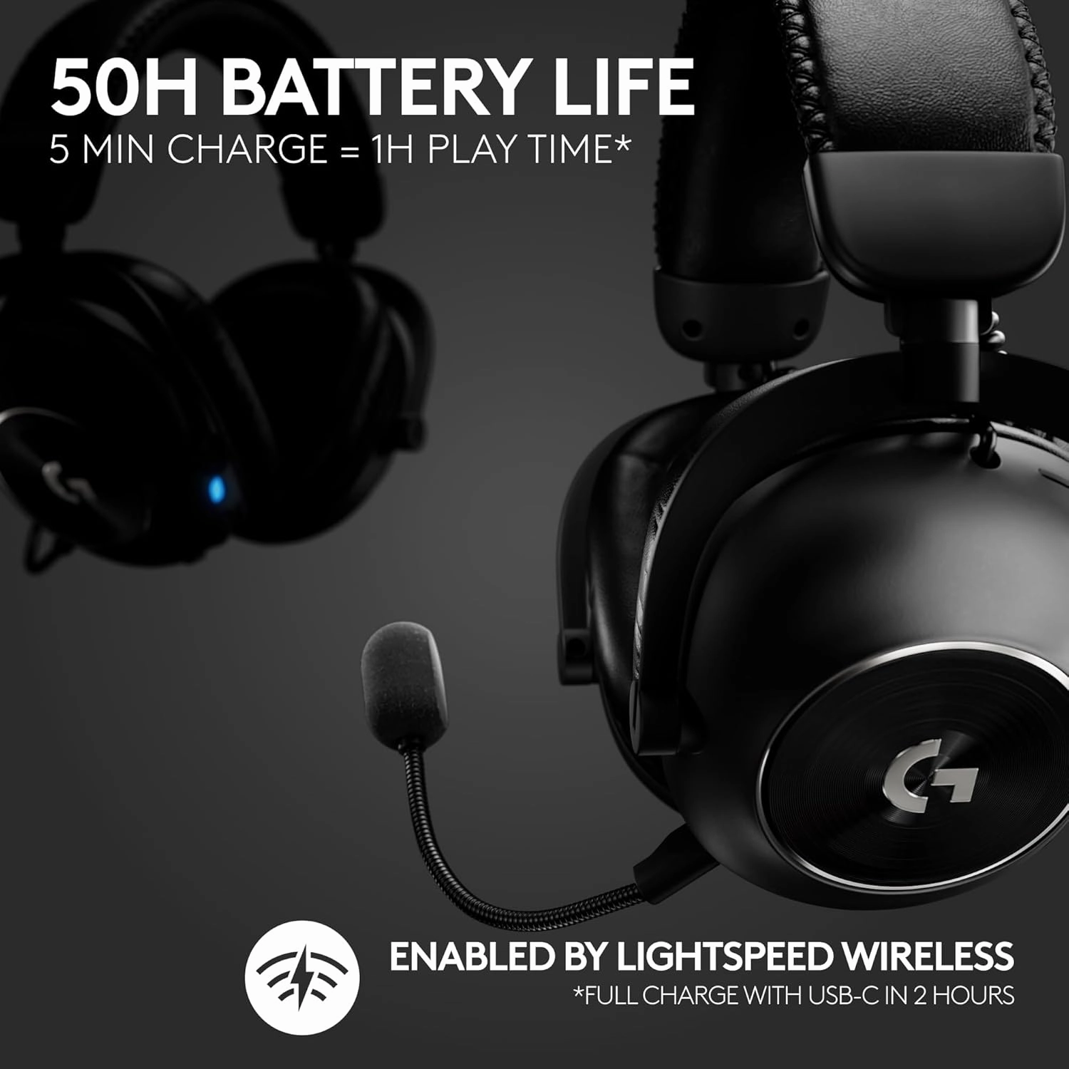 LOGITECH PRO X 2 Graphene Driver LIGHTSPEED Wireless 7.1 Gaming Headset - Black