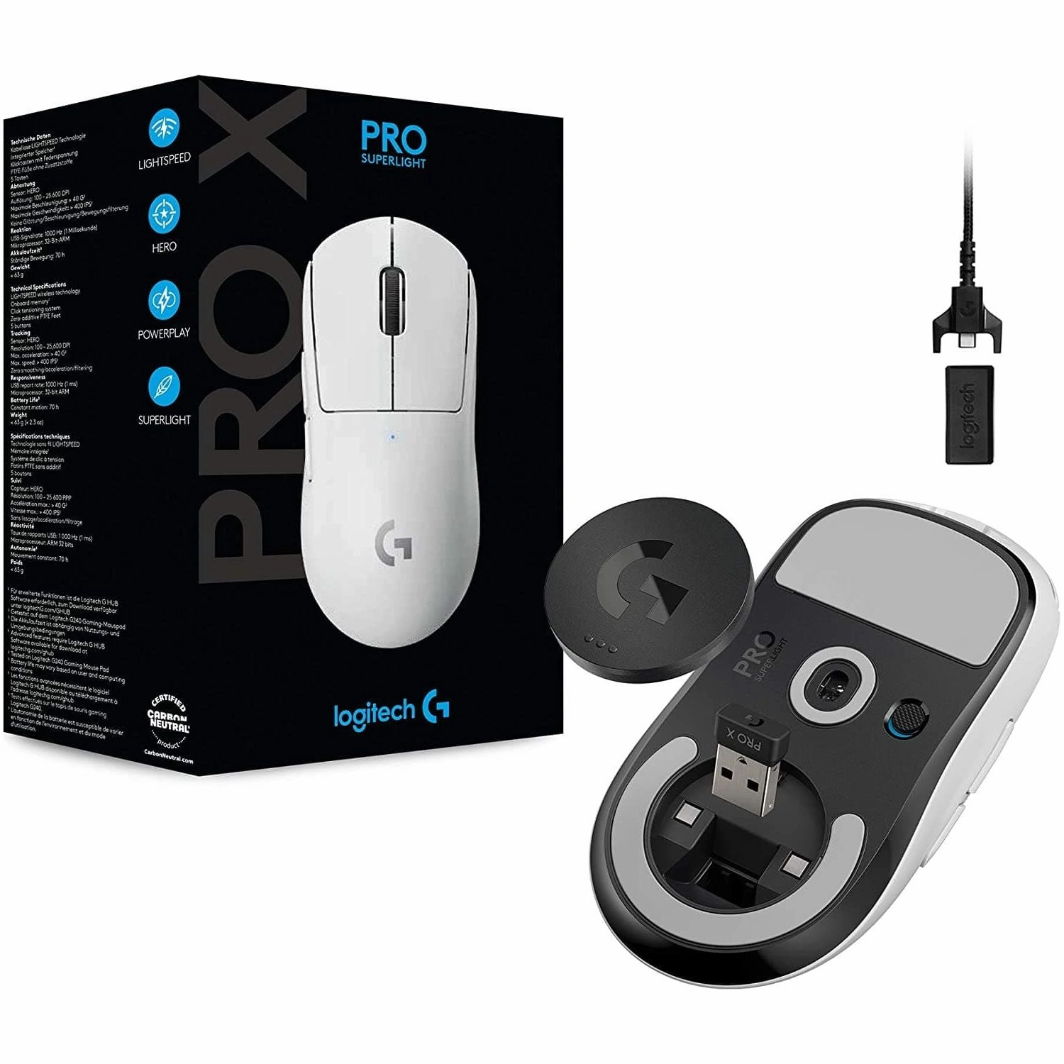 Logitech Pro X Superlight Wireless Mouse - White